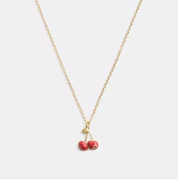 Coach Gold Cherry Pendant Necklace - Picture 1 of 3